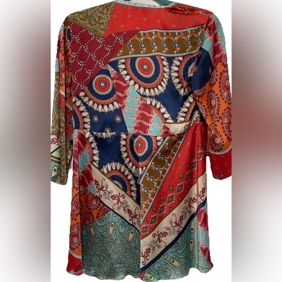 Cabi Patchwork Paisley Tie-Front Kimono Top Boho Festival Scarf Print Small‎ - Picture 3 of 7